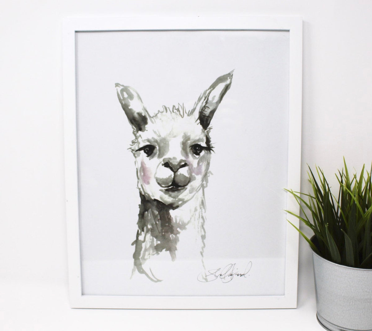 Lámina artística Llama Llama - 11x14, arte animal, decoración del hogar, arte de granja, arte de pared