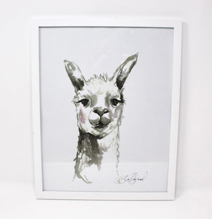 Lámina artística Llama Llama - 11x14, arte animal, decoración del hogar, arte de granja, arte de pared
